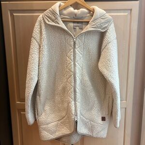 Royal Robbins Sherpa Fleece Hooded Jacket Ivory Cozy Warm Zip Women’s XL